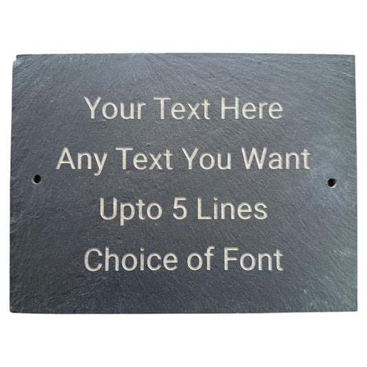 Personalised Rectangle Slate Sign with your own text 200x150mm Deep engraved…